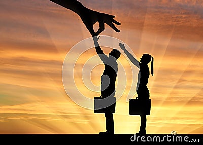 Concept of gender inequality in discrimination Stock Photo