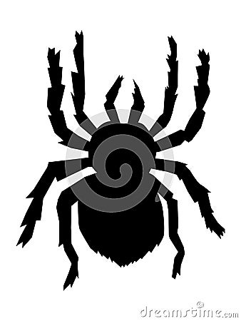 silhouette of big scary spider Stock Photo