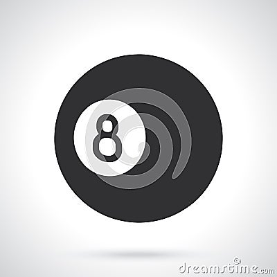 Silhouette of billiard ball number eight Vector Illustration