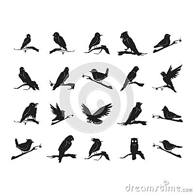 silhouette of bird. Vector illustration decorative design Vector Illustration