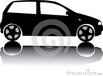 Silhouette of black Car Vector Vector Illustration