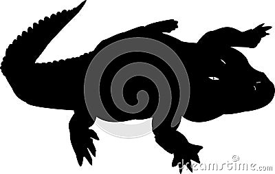 Silhouette of black Crocodile Vector Illustration