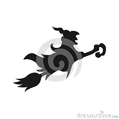 Silhouette of a black magician for the attribute of halloween Vector Illustration