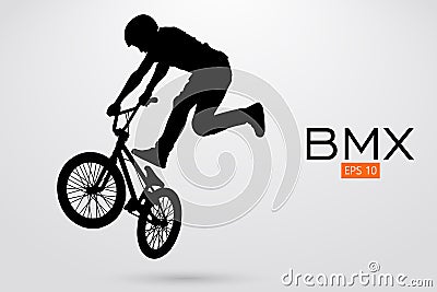 Silhouette of a BMX rider. Vector illustration Vector Illustration