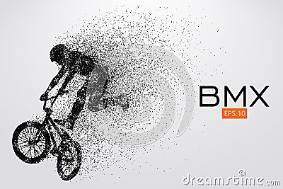 Silhouette of a BMX rider. Vector illustration Vector Illustration