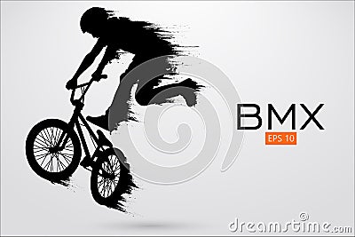 Silhouette of a BMX rider. Vector illustration Vector Illustration