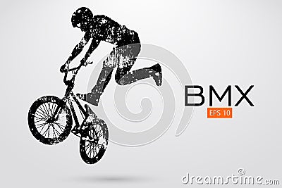 Silhouette of a BMX rider. Vector illustration Vector Illustration