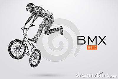 Silhouette of a BMX rider. Vector illustration Vector Illustration