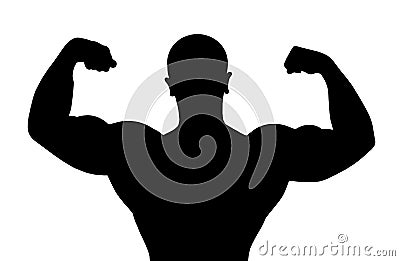 Silhouette of bodybuilder Stock Photo