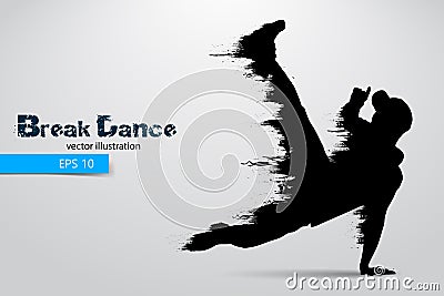 Silhouette of a break dancer from particles. Vector illustration Vector Illustration
