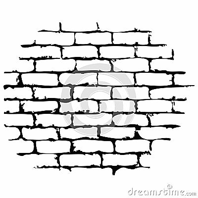 Silhouette of a brick wall, bricks texture. The brickwork of the old background, texture. Brick silhouette. Texture for poster, fa Vector Illustration