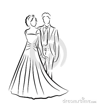 https://thumbs.dreamstime.com/x/silhouette-bride-groom-newlyweds-sketch-hand-drawing-wedding-invitation-vector-illustration-73084575.jpg