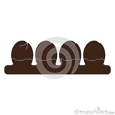 Silhouette of broken eggs Vector Illustration