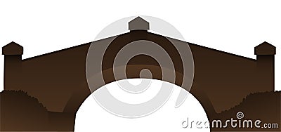 Silhouette in brown color of the Colombian Bridge of Boyaca, Vector illustration Vector Illustration