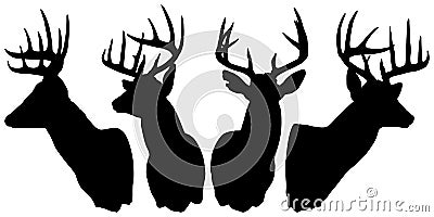 Silhouette of bucks Stock Photo