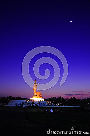 Silhouette Buddha Stock Photo