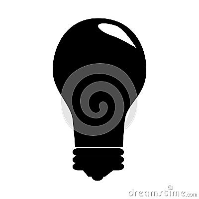 Silhouette bulb light icon flat Vector Illustration