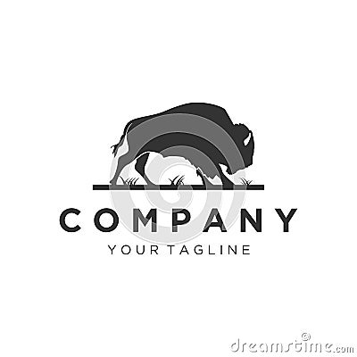 Silhouette Bull Logo designs Vector Illustration