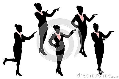 Silhouette of business woman Vector Illustration