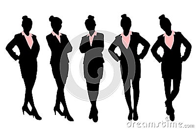 Silhouette of business woman Vector Illustration