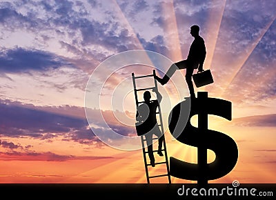 Concept of greed and inequality Stock Photo