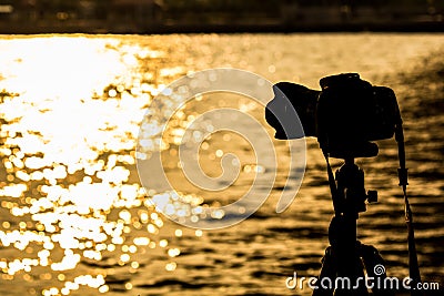 Silhouette camera Stock Photo