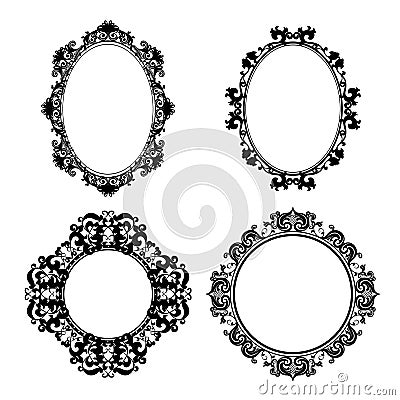 Silhouette carved frame for picture or photo Vector Illustration