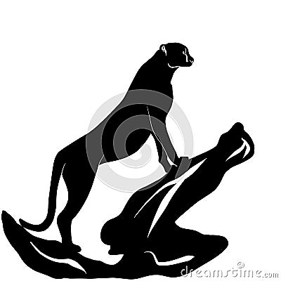 The silhouette of a cheetah. Black illustration of an African predator Vector Illustration