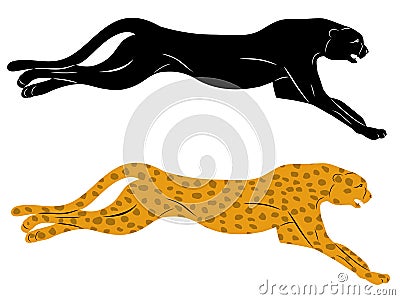 Silhouette cheetah Vector Illustration