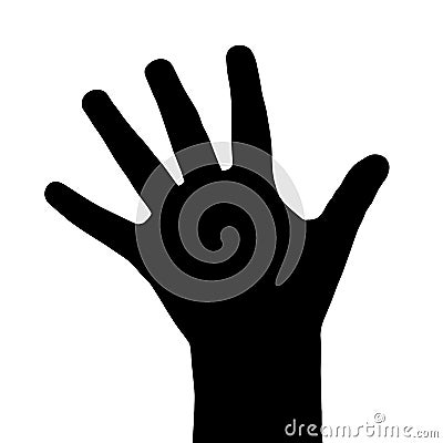Silhouette of a child`s hand Vector Illustration