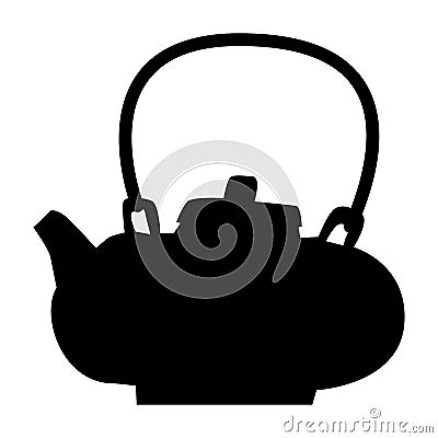 Silhouette of Chinese teapot Stock Photo