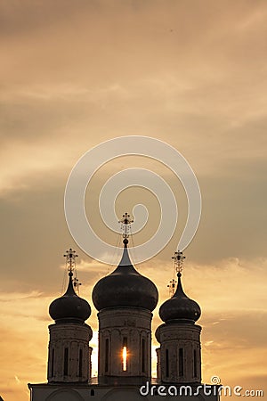 silhouette of the church in sunset Editorial Stock Photo