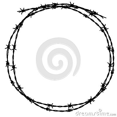 Silhouette of circle barbed wire Vector Illustration