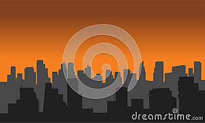 Silhouette of city black and gray color Vector Illustration