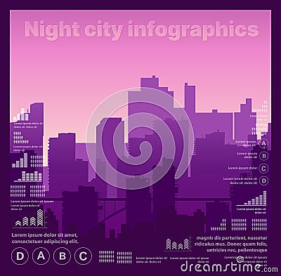 Silhouette of city structure downtown urban Vector Illustration