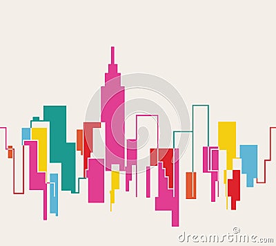 Silhouette cityscape illustration background Vector Illustration