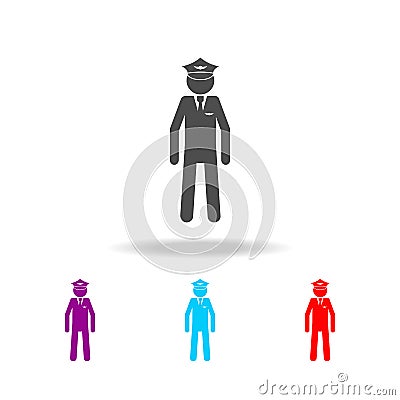 silhouette of a civil airplane pilot icon. Elements of special forces in multi colored icons. Premium quality graphic design icon. Stock Photo