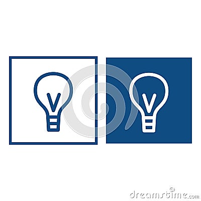 Silhouette of classic light bulb icons Vector Illustration