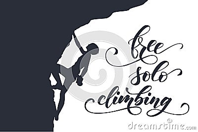 Silhouette of a climber Vector Illustration