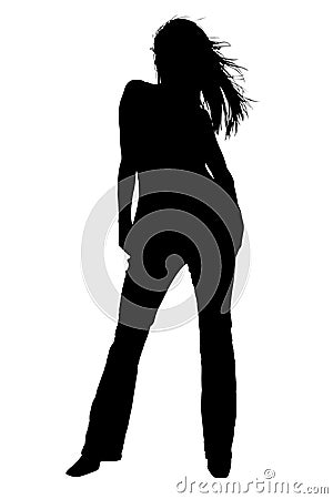 Silhouette With Clipping Path of Fashion Model Stock Photo