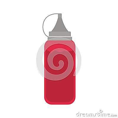 Silhouette color with bottle ketchup Vector Illustration
