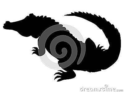 Silhouette of crocodile Stock Photo