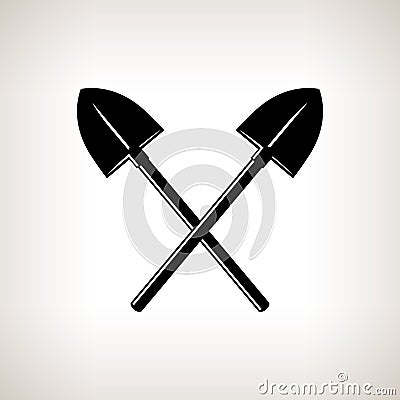 Silhouette of a crossed Shovels Vector Illustration
