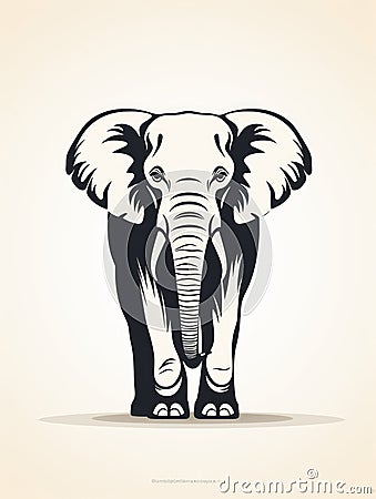 Silhouette of a cute elephant Stock Photo