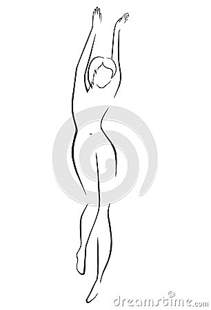 Silhouette of a dancing girl. Vector Illustration