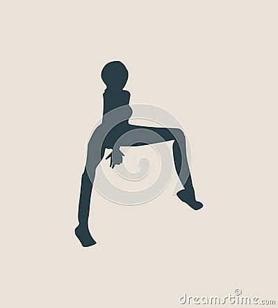 Silhouette of a dancing girl Vector Illustration