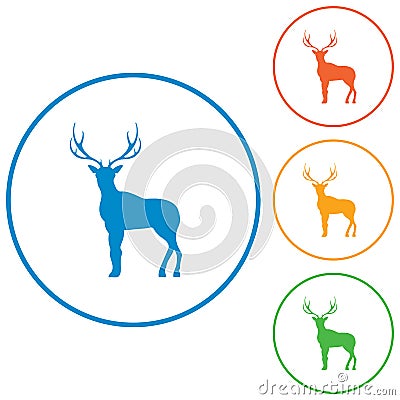 Silhouette of the deer Vector Illustration