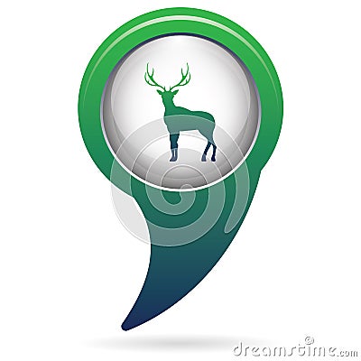 Silhouette of the deer Vector Illustration