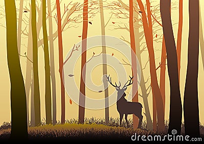 Silhouette of a deer Vector Illustration