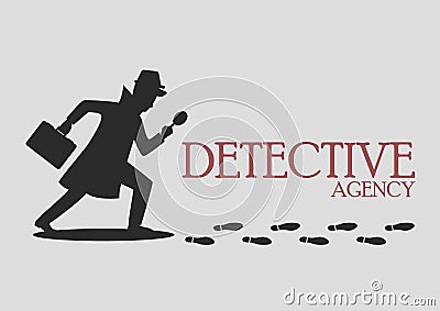 Silhouette of detective agency Vector Illustration